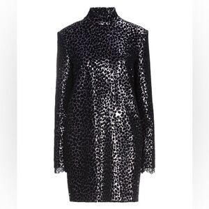 PHILOSOPHY DI LORENZO SERAFINI sz 42 Medium Womens Sequin Dress leopard $1000